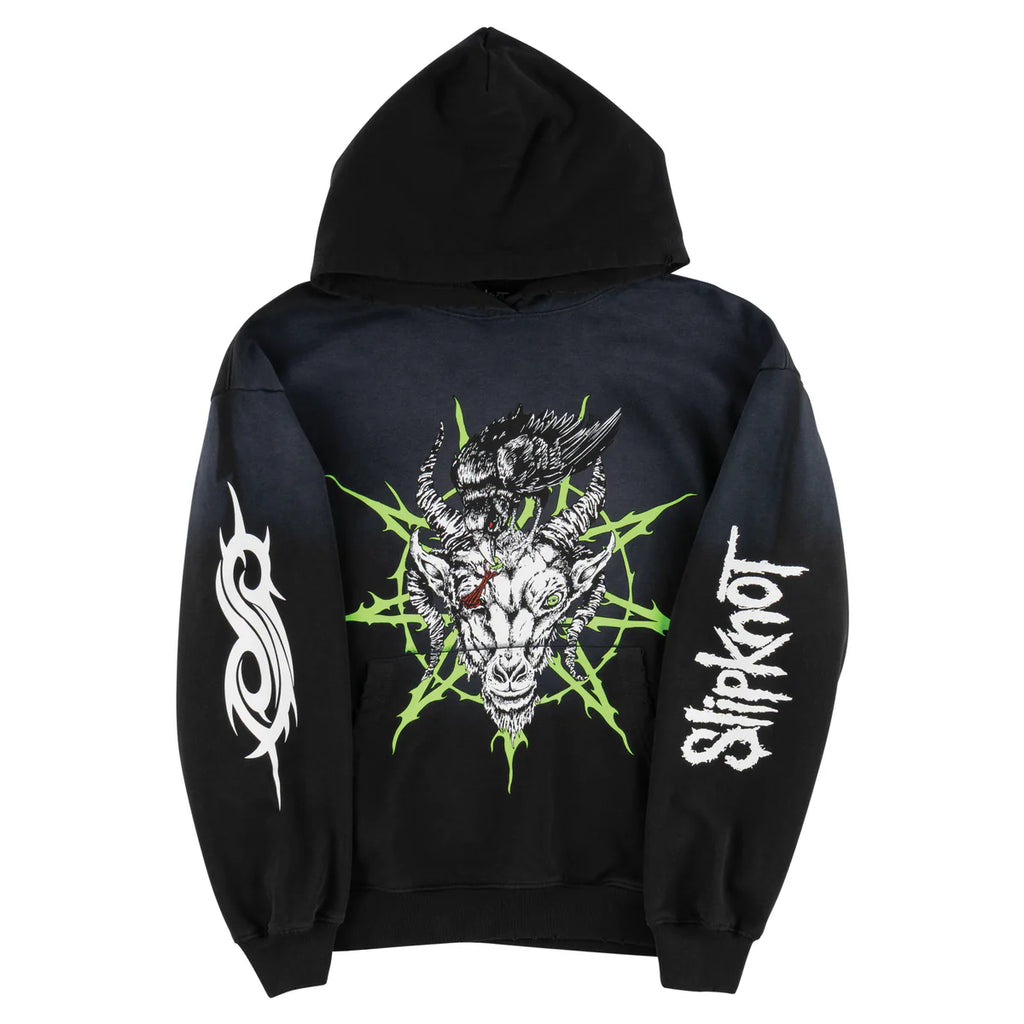 Slipknot x Welcome Ravenous Distressed Sun Fade Hoodie (Black Fade)