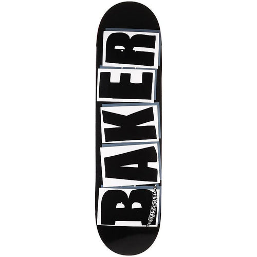 Black Skateboard deck with 'BAKER' branding on a white background