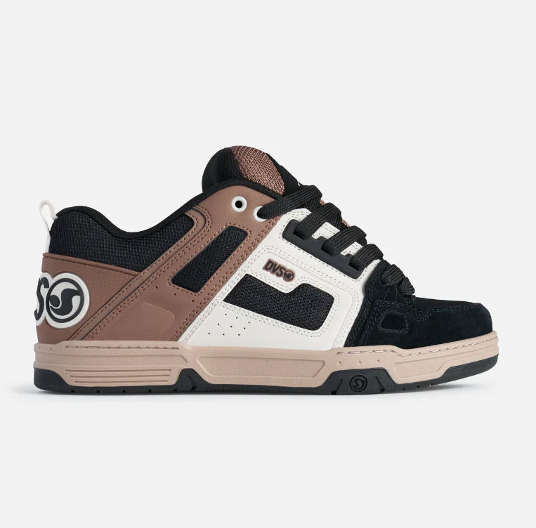 DVS Comanche Skate Shoes Black Taupe Brown Suede