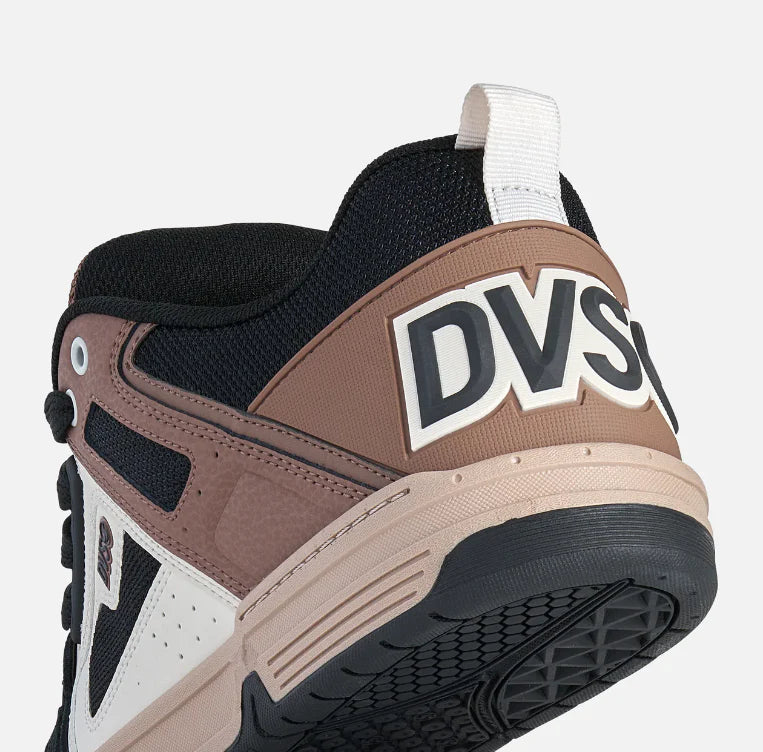DVS Comanche Skate Shoes Black Taupe Brown Suede