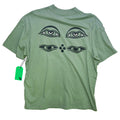 'Ritual Eyes' Extended Neck Oversized T-Shirt - Sage - C.O.S.S