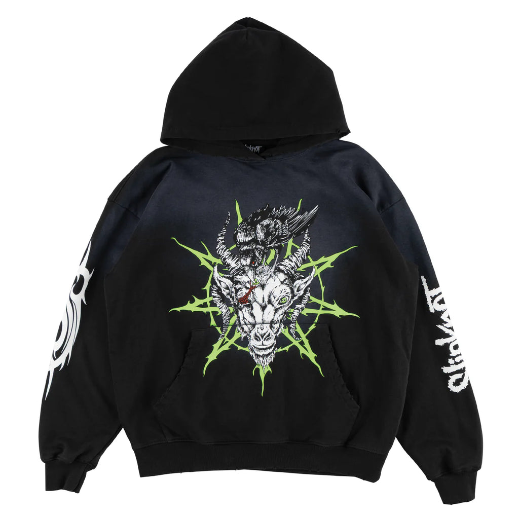 Slipknot x Welcome Ravenous Distressed Sun Fade Hoodie (Black Fade)