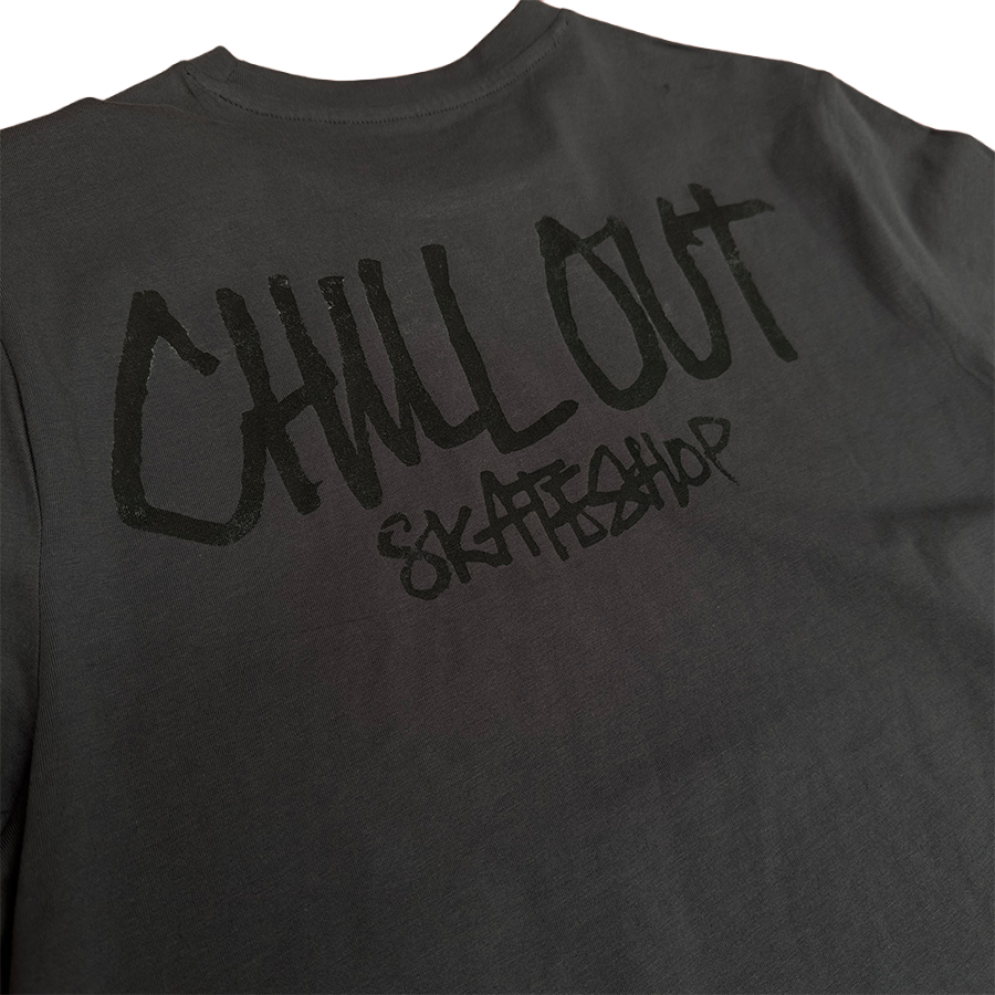 Fos Logo T-Shirt "Old Ink" Screen Print - Charcoal