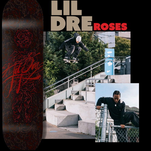 Girl Skateboard Deck Roses Lil Dre 8" - Black (2)