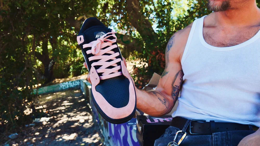 Lakai Telford Skate Shoes Joslin Rose White Black