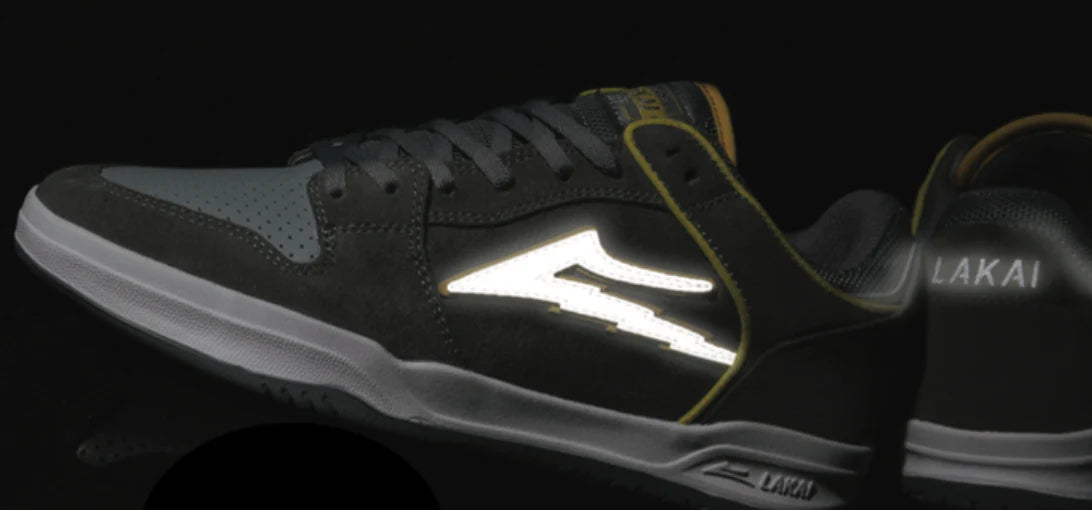 Lakai Telford Low Skate Shoes - Grey Reflective