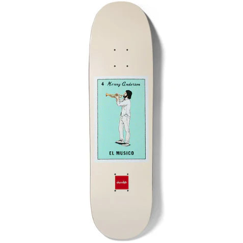 Chocolate Skateboard Deck Loteria Card El Musico Kenny Anderson Twin Tip 8.25"