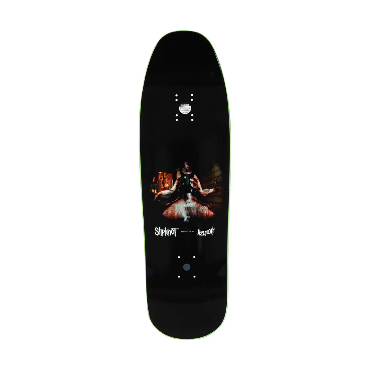 WELCOME X SLIPKNOT 9.67 SELF-TITLED SKATEBOARD DECK BLACK / GREEN DIP