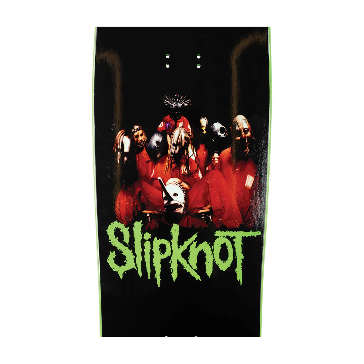 WELCOME X SLIPKNOT 9.67 SELF-TITLED SKATEBOARD DECK BLACK / GREEN DIP