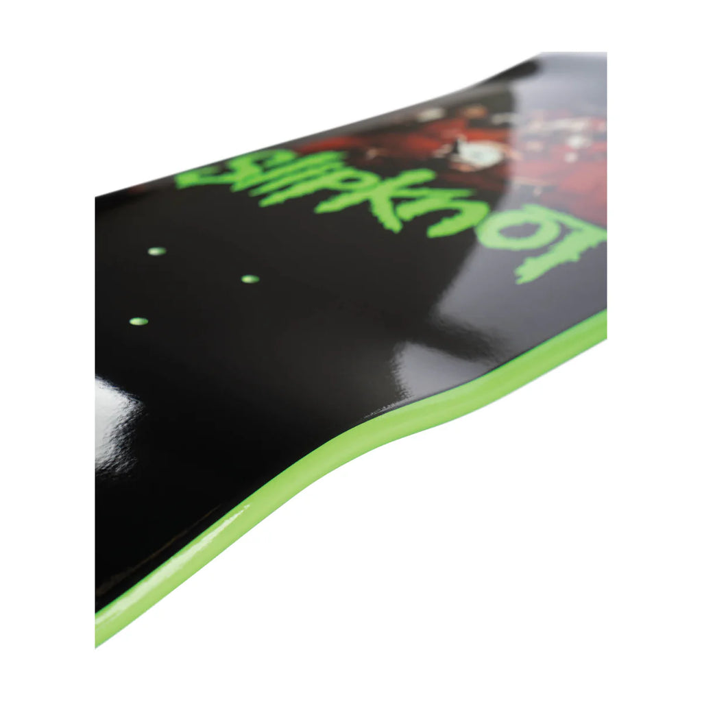 WELCOME X SLIPKNOT 9.67 SELF-TITLED SKATEBOARD DECK BLACK / GREEN DIP