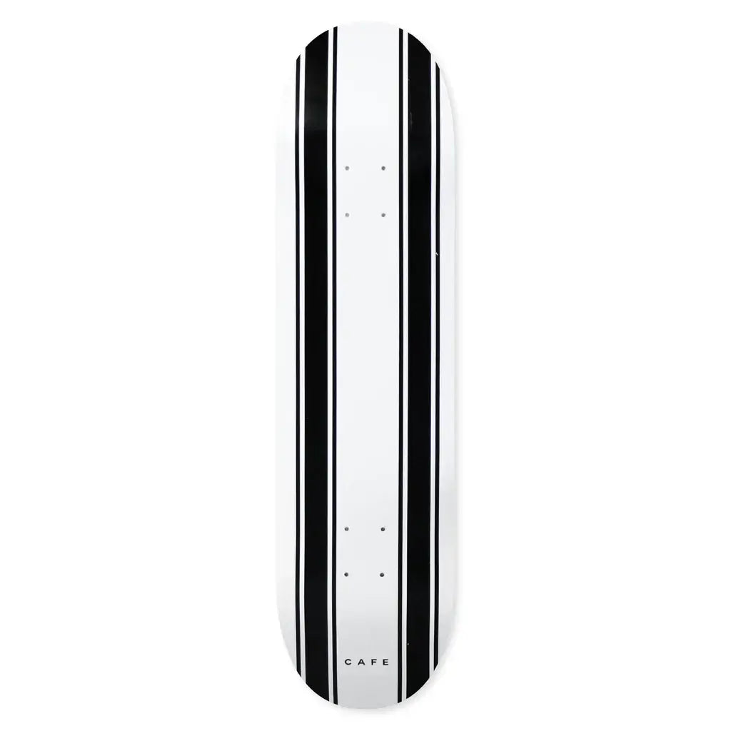 Stripe Deck (White/Black) Skateboard Café 8”