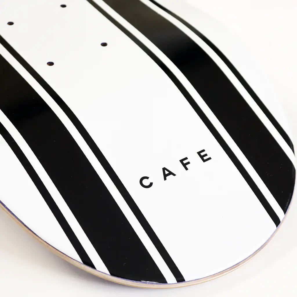 Stripe Deck (White/Black) Skateboard Café 8”