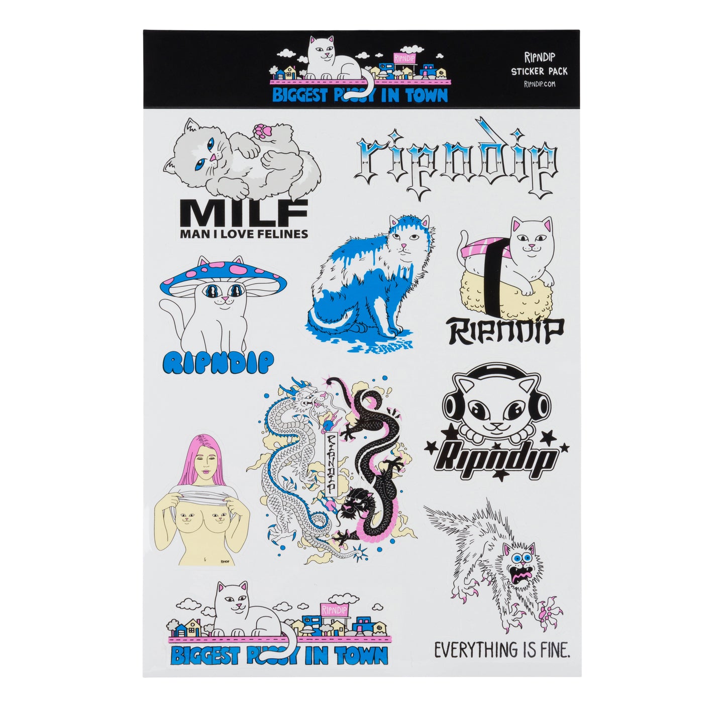 RIPNDIP My Neighborhood Sticker Sheet (Multi)