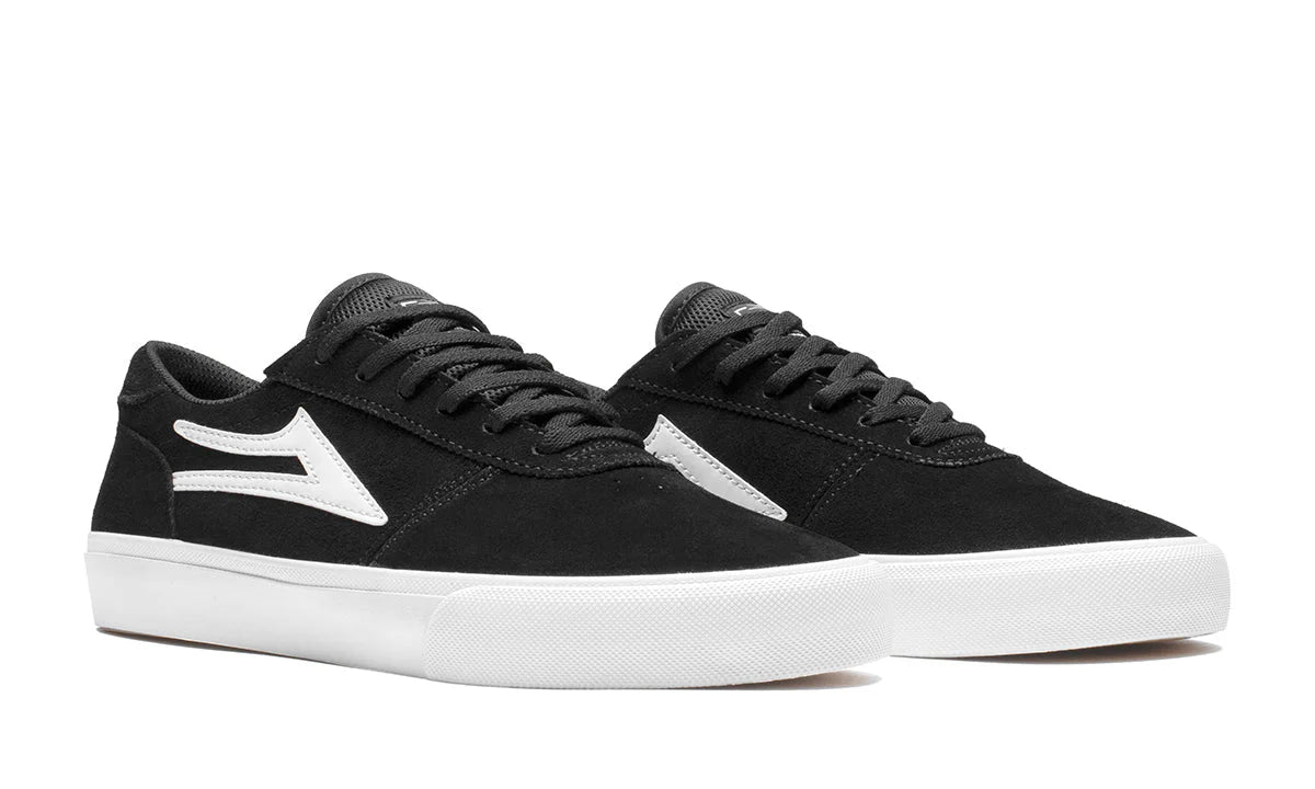 Lakai Manchester Skate Shoes - Black/White Suede