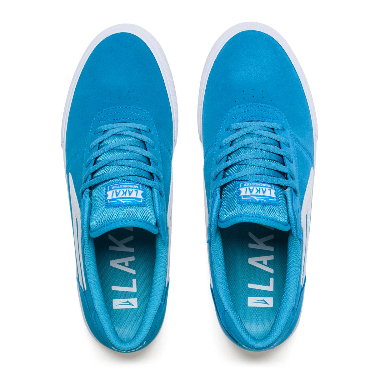 Lakai Manchester Skate Shoes - Cyan Blue Suede