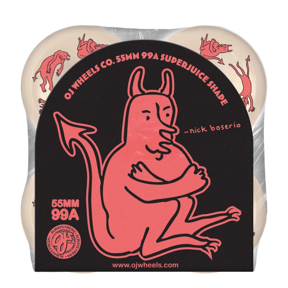 OJ Wheels Boserio Little Devil Super 99a	White 55 MM