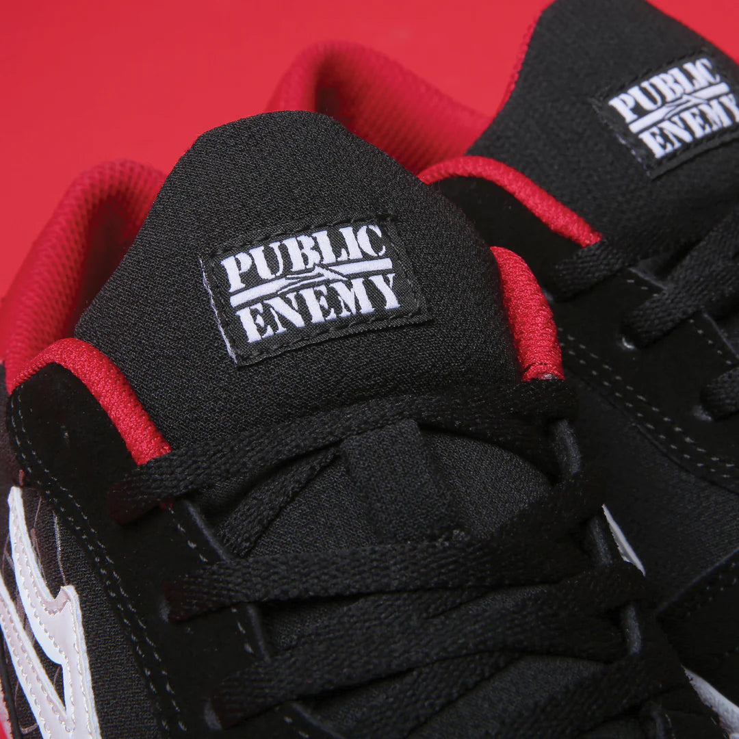Lakai x Public Enemy Cambridge Skate Shoes - Black/Red Suede