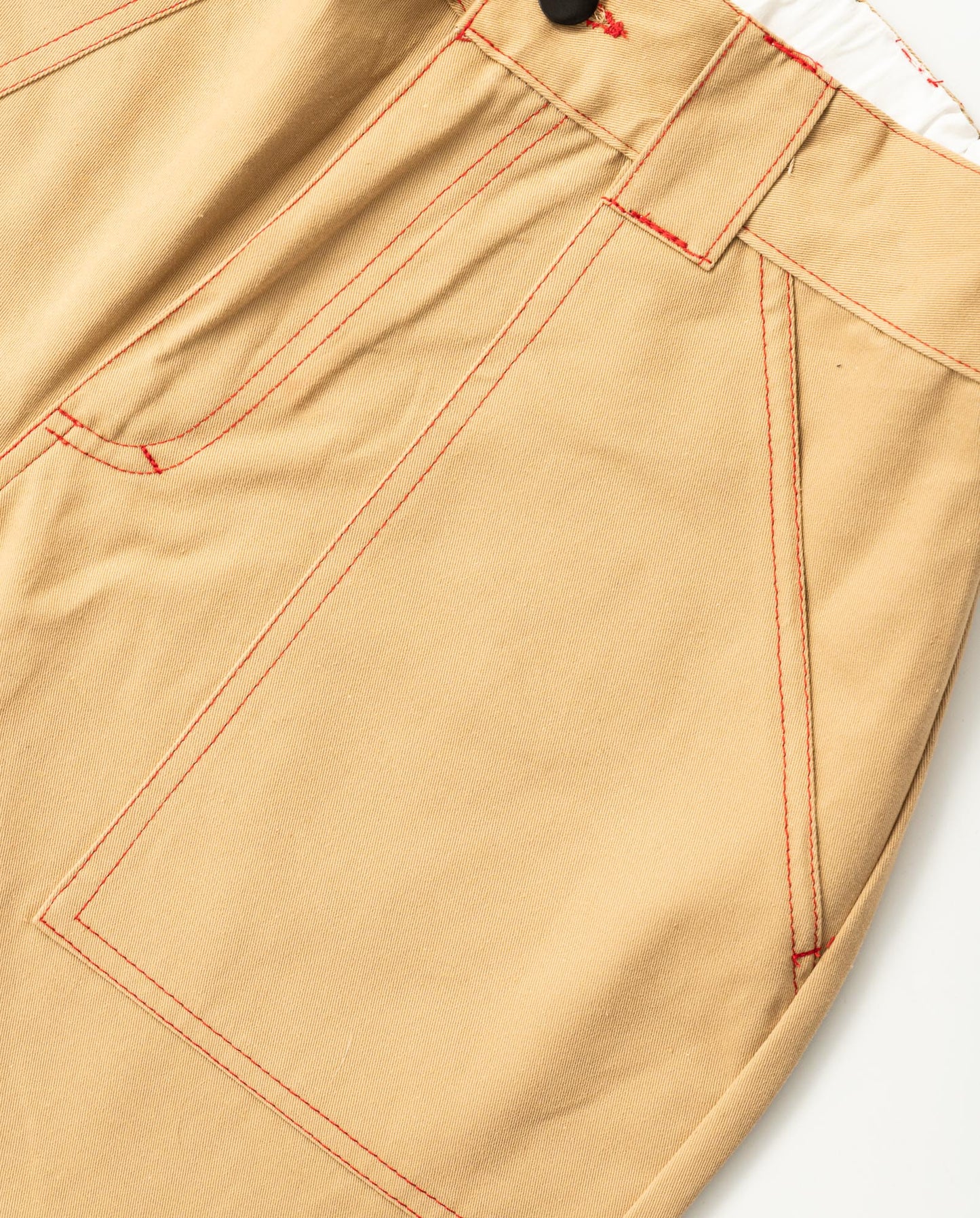 Poetic Painter Pants - Khaki/Red Stitch