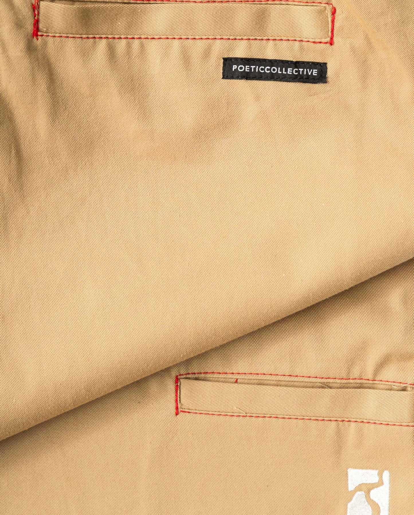 Poetic Painter Pants - Khaki/Red Stitch