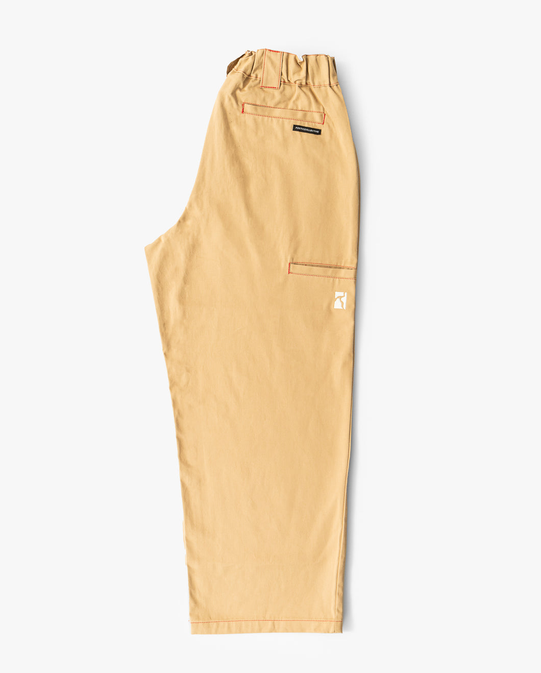 Poetic Painter Pants - Khaki/Red Stitch