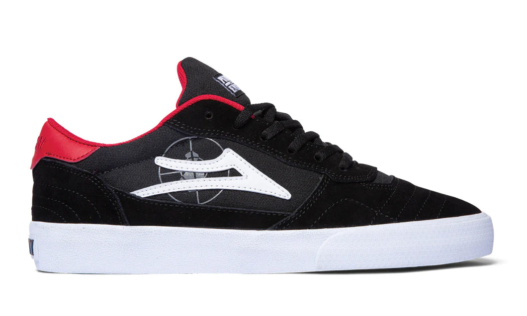 Lakai x Public Enemy Cambridge Skate Shoes - Black/Red Suede