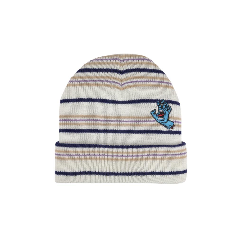 Santa Cruz Beanie Screaming Mini Hand Stripe White Stripe