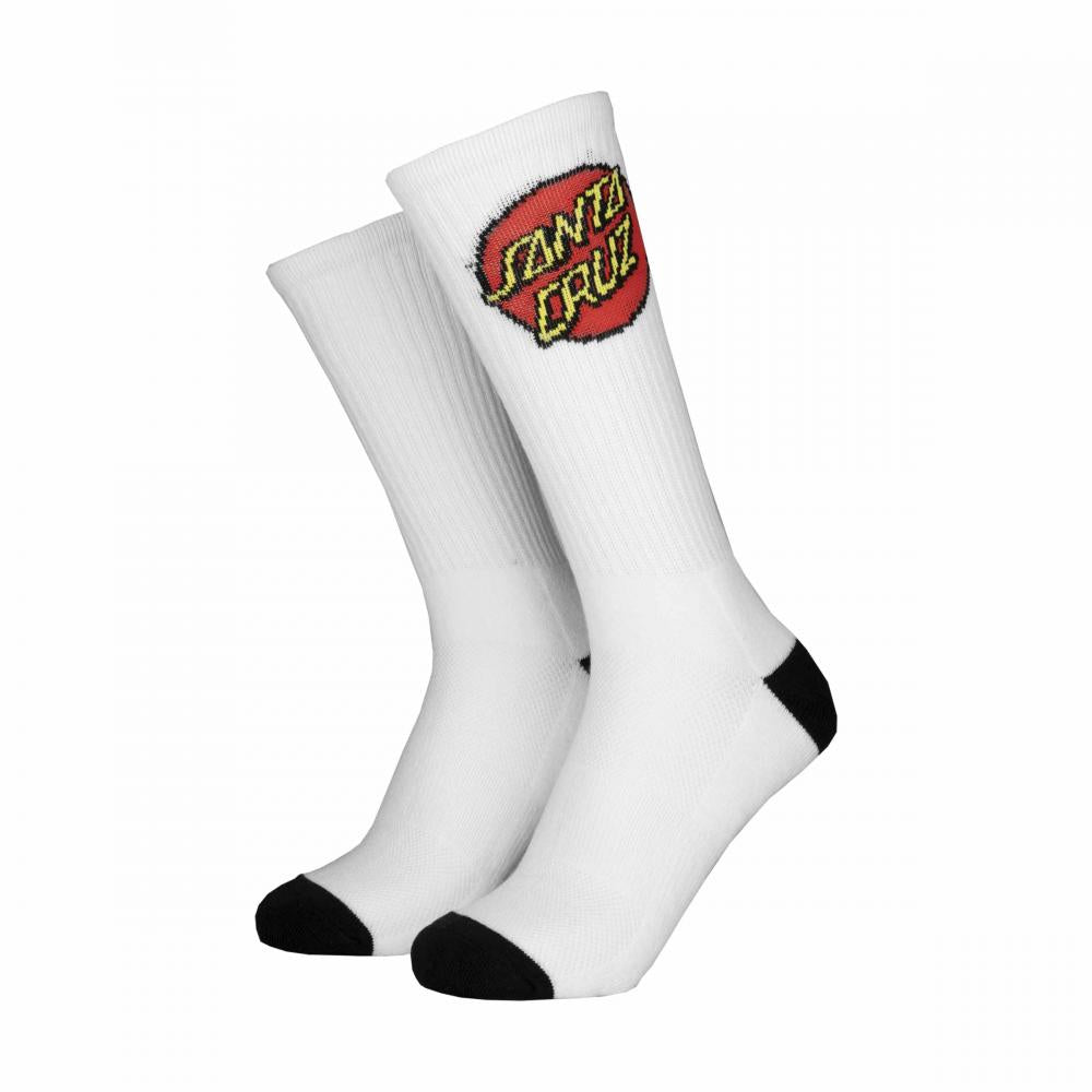 Santa Cruz Socks Classic Dot Sock (2 Pack) White & Black Adult