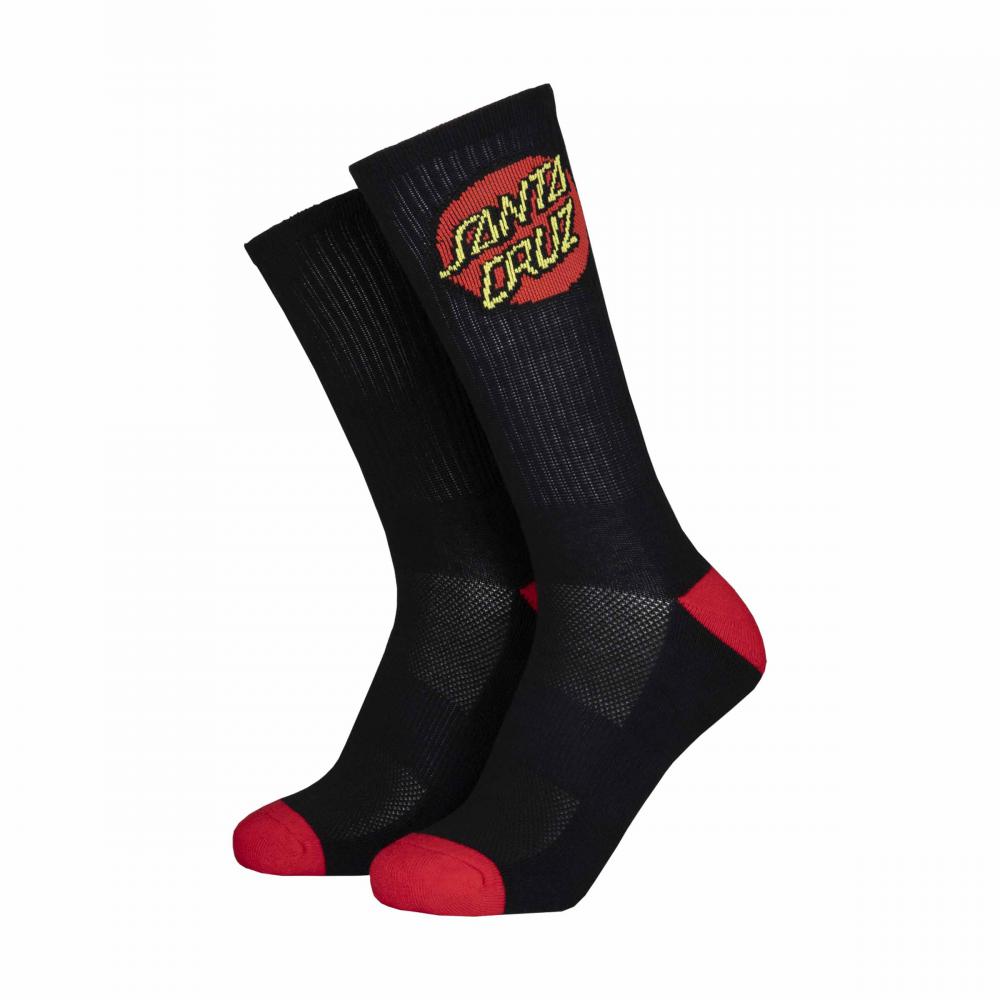 Santa Cruz Socks Classic Dot Sock (2 Pack) White & Black Adult