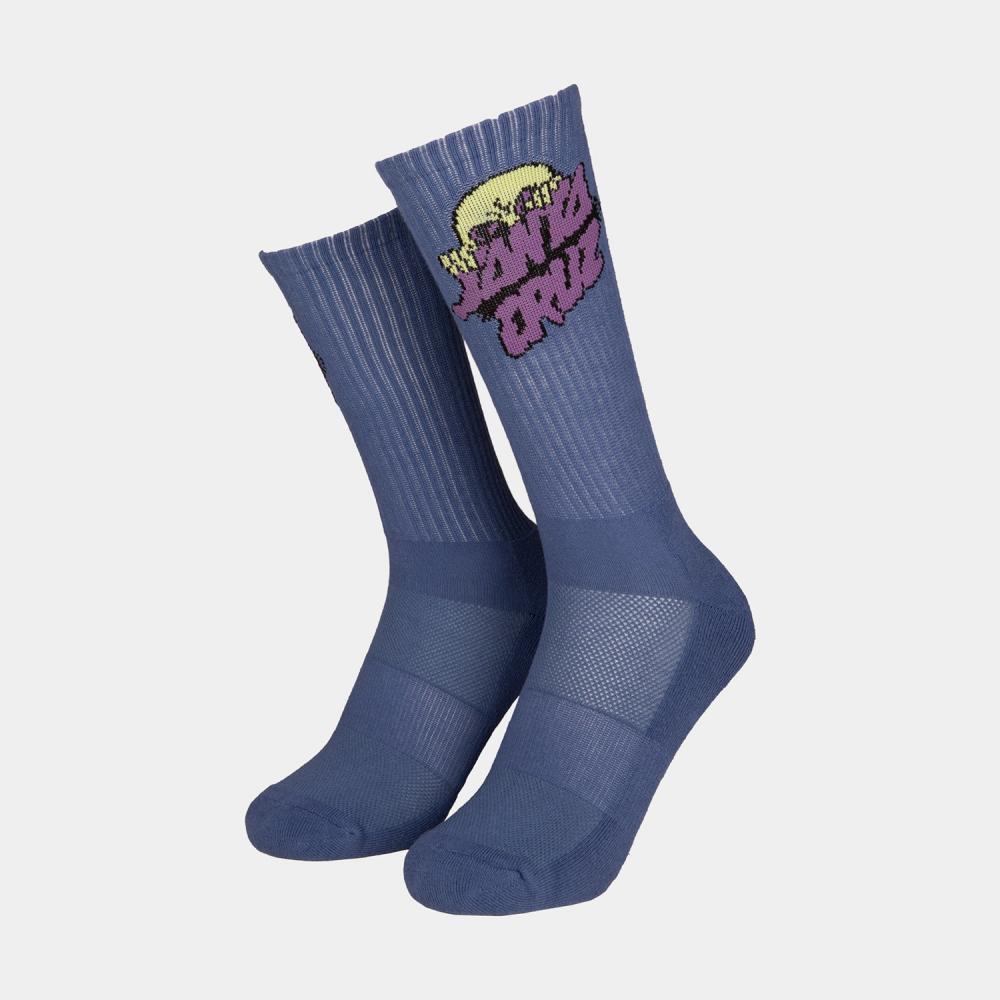 Santa Cruz Socks Knibbs Alien Stacked Strip Azure Blue
