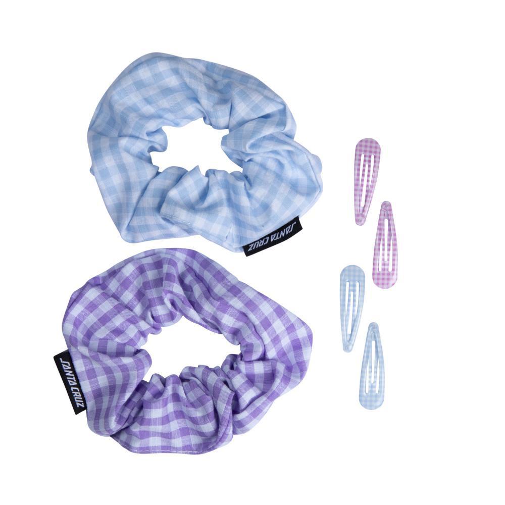 Santa Cruz Womens Accessories Gingham Strip Hair Set Assorted Gingham O/S WOMEN