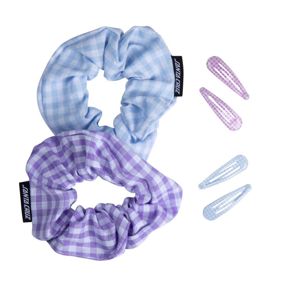 Santa Cruz Womens Accessories Gingham Strip Hair Set Assorted Gingham O/S WOMEN