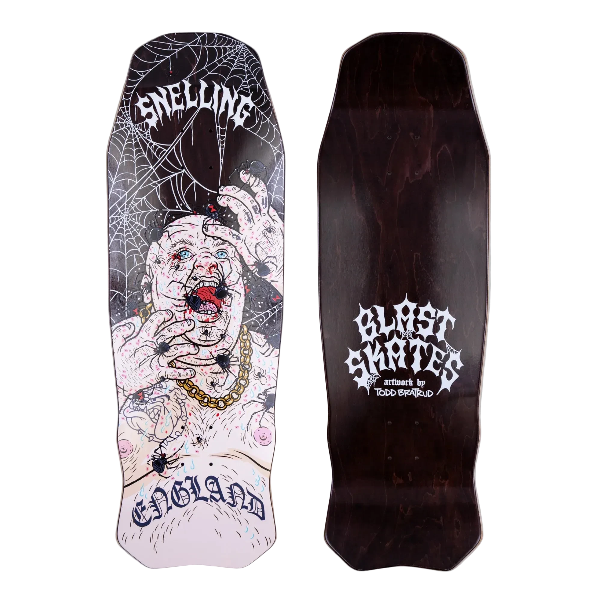 Blast Skates Snellings Spiders Skateboard Deck 10"