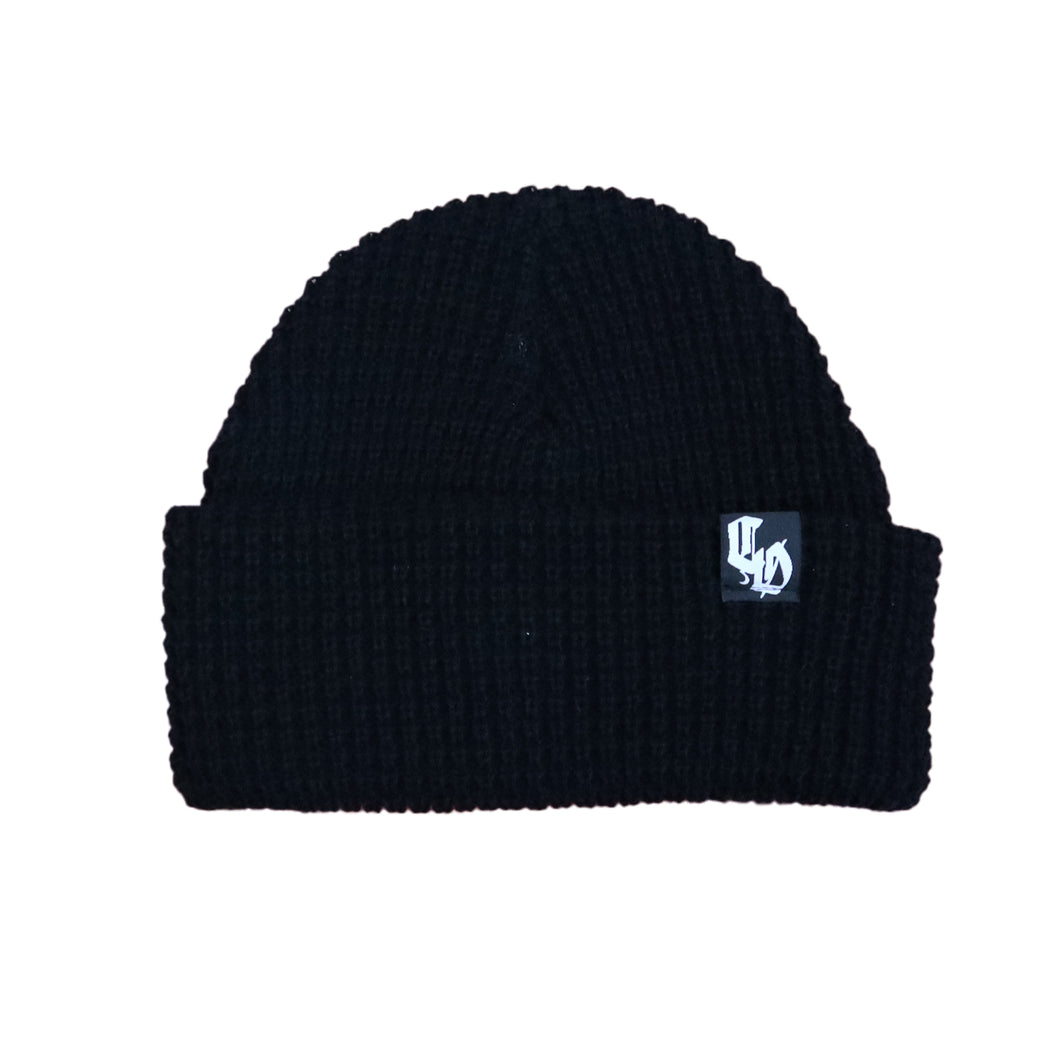 C.O.S.S AW24 Waffle Knit Beanie Black