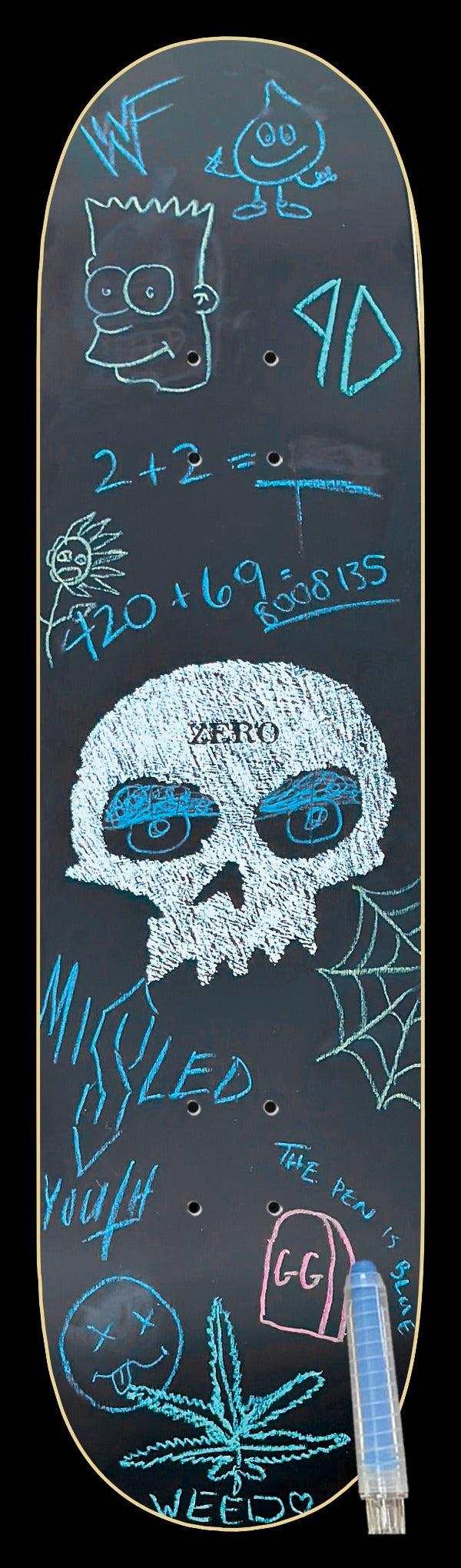 Zero Deck Single Skull Chalkboard 8.5"