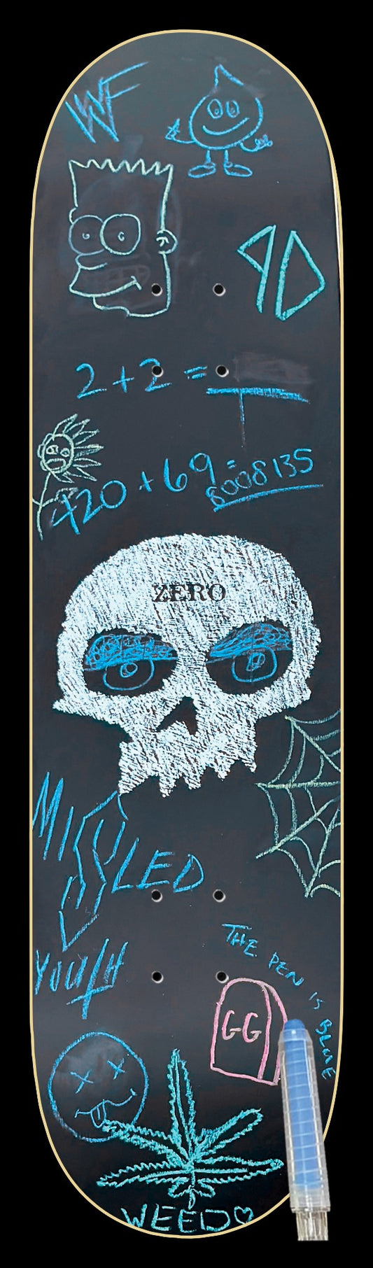 Zero Deck Single Skull Chalkboard 8.5"